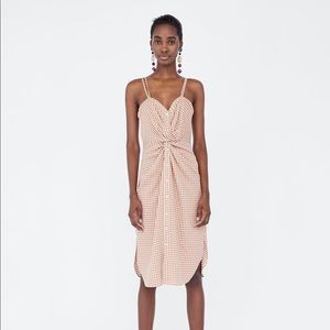 Zara Gingham Knotted Dress